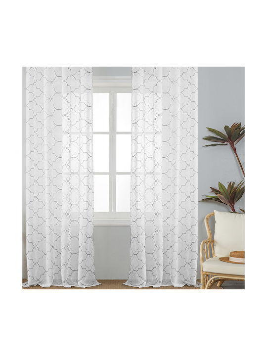 Whitegg Perdea Cu Capse K0158 Albă 140x285cm