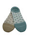 Me We Women's Cotton High Rise Invisible Socks with Sheer Polka Dot Design 2 Pairs Aqua-beige