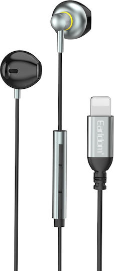 Earldom Et-e67 In-ear Handsfree Ακουστικά με Βύσμα Lightning Γκρι