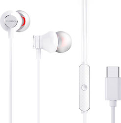 Aiwa Estm-50usb În ureche Handsfree cu două căști cu mufă USB-C Alb