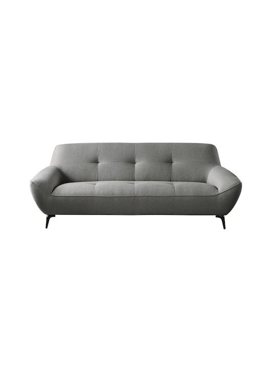 Pedro Three-Seater Fabric Sofa Grey 219x92cm