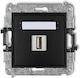 Karlik Priză Mortice cu 1 Port USB Neagră