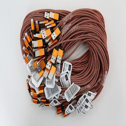 Omega Cordyl Fabric Cable Cable Braided Lightning To Usb 2a Polybag Oem 1m Orange 44040 Omega Cordyl Fabric Cable Cable Braided Lightning To Usb 2a Polybag Oem 1m Orange 44040