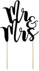 Cake Topper Mr&mrs Μαύρο 14x15cm