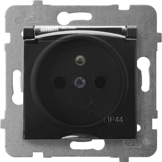 Ospel Aria Single Walled Power Socket Waterproof with Lid Transparent