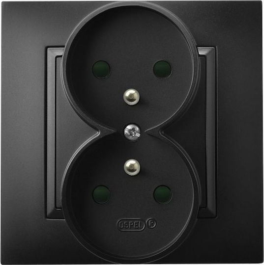 Ospel Aria Double Walled Power Socket Black