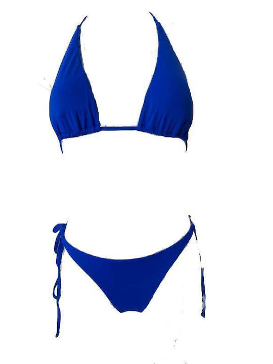 Set bikini pentru femei Ocean Modern 992-21, slip Brazil legat, albastru