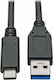 PremiumCord USB 3.0 Cable USB-C male - USB-A 60W PD Μαύρο 0.5m ku31ck05bk