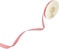 Checkered Ribbon 7mm x 25m Red