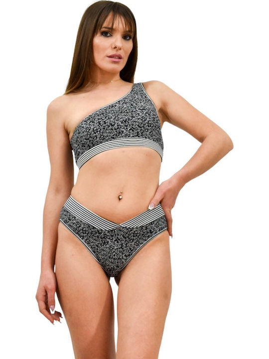 Set Bikini Με Έναν Ώμο Black