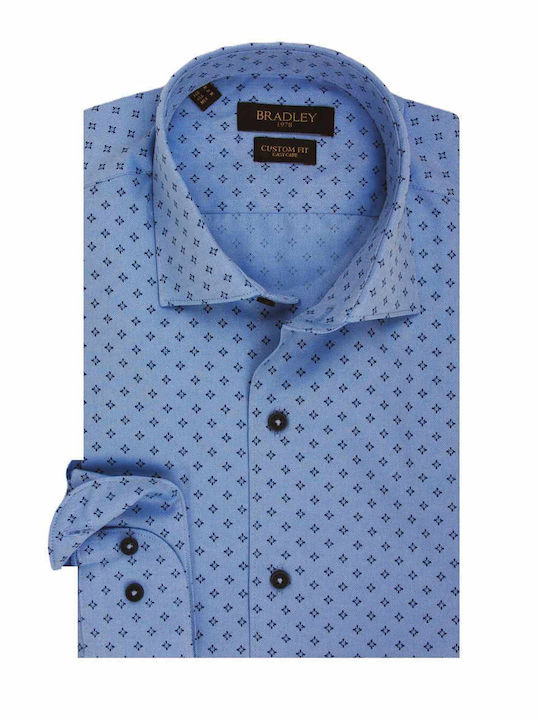 Men's Sky Blue Micro Patterned Shirt Bradley