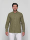 Men's Mao Collar Khaki Shirt Bradley