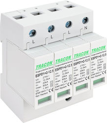 Tracon Electric Αντικεραυνικό T1 / T2 Τετραπολικό ESPD1+2-12.5-4P