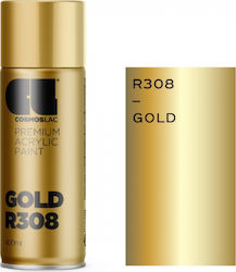Cosmos Lac Spray Farbe Premium Acryl mit Glänzend Effekt Gold Gold R308 400ml