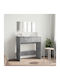 Floor-Standing Makeup Dressing Table Wooden Grey with Mirror 80x39x80cm