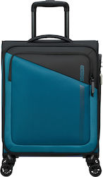 American Tourister Spinner Travel Suitcase Black - Blue with 4 Wheels