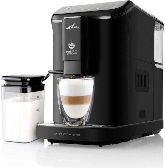 ETA Nero Crema Αυτόματη Μηχανή Espresso 1350W Πίεσης 20bar για Cappuccino με Μύλο Άλεσης Μαύρη 8180 90000