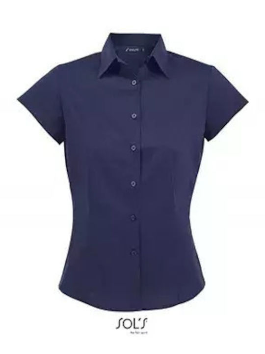 Sol's Women's Short Sleeve Shirt Blue