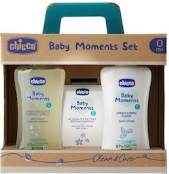 Chicco Baby Moments Set Badeöl 200ml + Körperlotion 200ml + Eau De Toilette 100ml