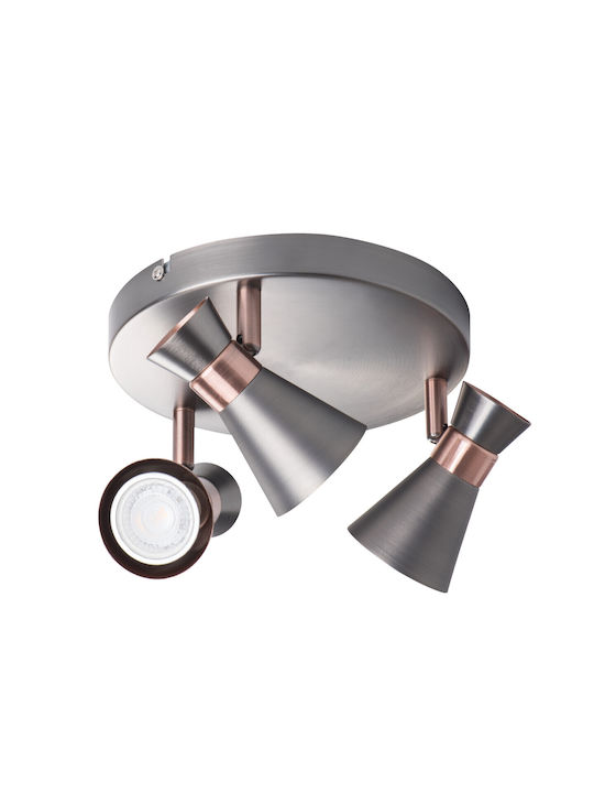 Kanlux Ceiling Mount Light Silver with Socket GU10