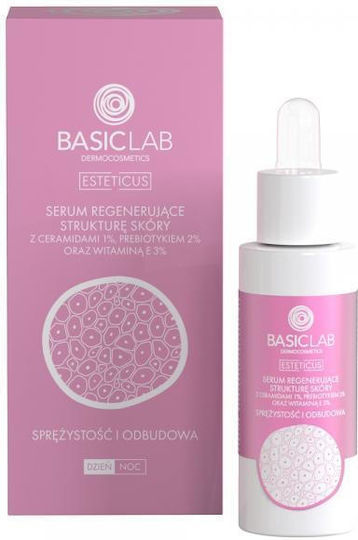 BasicLab Esteticus With Ceramides 1%, Prebiotic 2% And Vitamin E 3% Αντιγηραντικό Serum Προσώπου με Βιταμίνη E 30ml