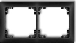 Elgotech Cadru Comutator 2 Locuri Montare Verticală și Orizontală în Culoare Negru 12DRSO-2