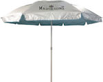 Milwaukee Maui & Sons 1928 Foldable Beach Umbrella Aluminum Diameter 2.2m with Air Vent Clear Sky