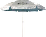 Milwaukee Maui & Sons 1928 Formă în U Umbrelă de Plajă Aluminiu cu Diametru de 2.2m cu Ventilație Clear Sky