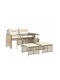 Set Outdoor Lounge Beige with Pillows Συνθ 4pcs