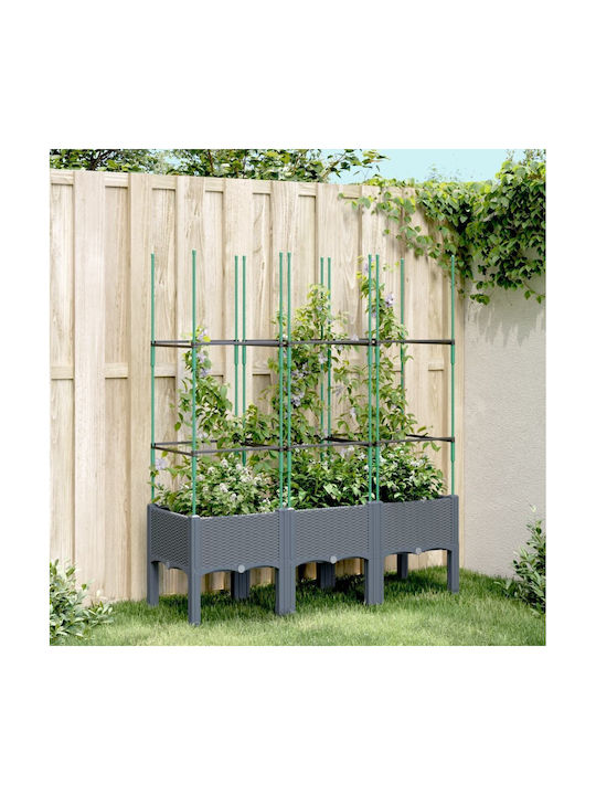 vidaXL Planter Box Plastic Grey 120x40x142.5cm.