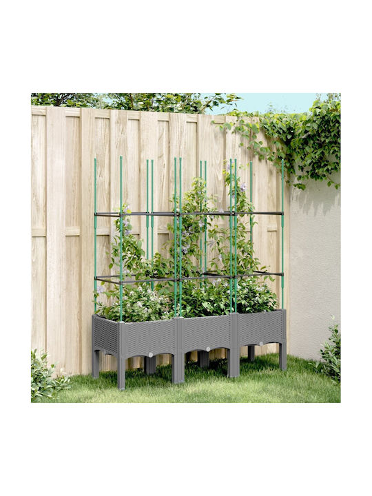 vidaXL Planter Box Plastic Grey 120x40x142.5cm.