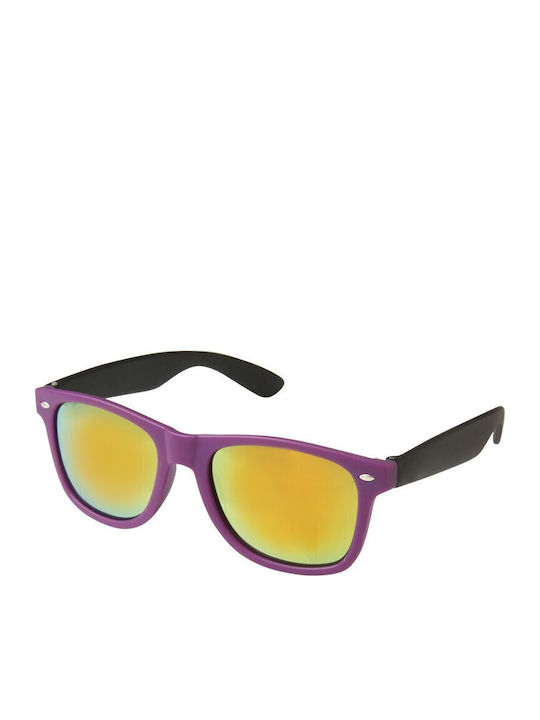 V-store Unisex Sonnenbrille mit Kunststoffrahmen Neon Purple Black Spiegel
