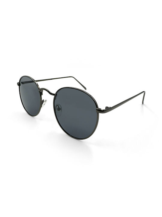 V-store Sunglasses with Black Metal Frame and Black Polarized Lens 1844