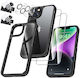 Alogy Hybrid 360 Vollschutz Gehärtetes Glas Schwarz (iPhone 14 Plus)