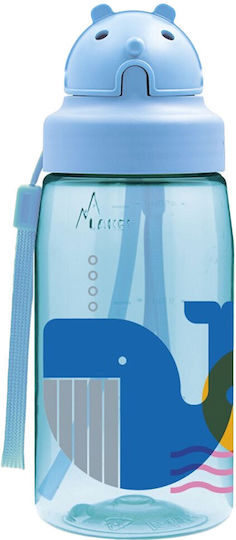 Laken Kids Water Bottle Plastic with Straw Submarine Blue 450ml