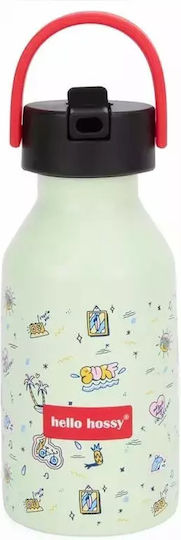Hello Hossy Sticlă pentru copii Termos din Oțel Inoxidabil cu Pai 350ml