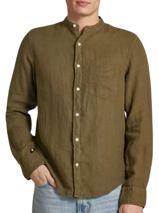 Gant Men's Shirt Linen Khaki