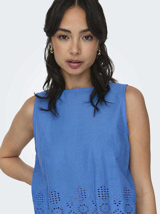 Only Women's Sleeveless Top Blue Only 15321220-18-4140