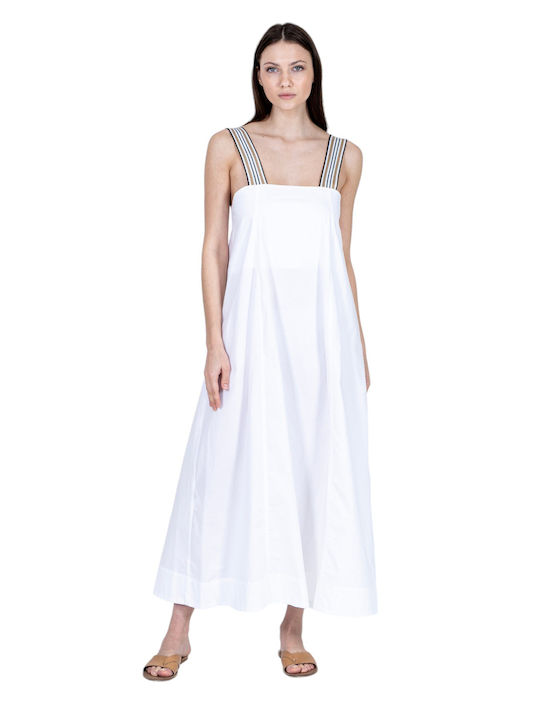 Rochie Midi Tricotată Albă