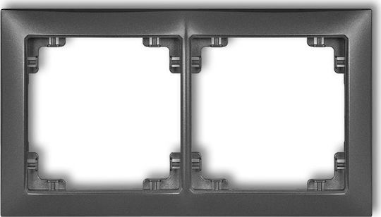 Elgotech Schalterrahmen 2-fach Vertikale und Horizontale Montage in Gray Farbe 11DRSO-2