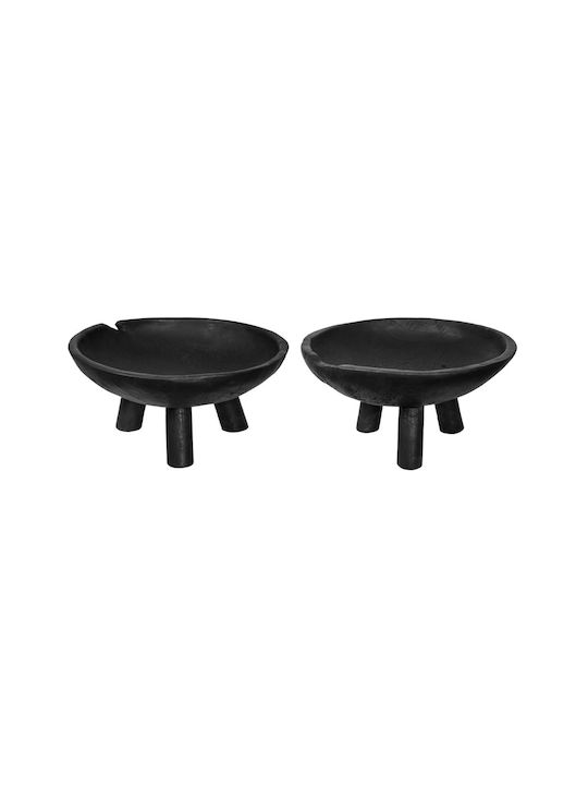 Artekko Woody Decorative Bowl Black 30x30x15cm