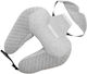 Edman Cotton made Travel Pillow Travel Set Pillow and Mask 32x30x11cm Gray