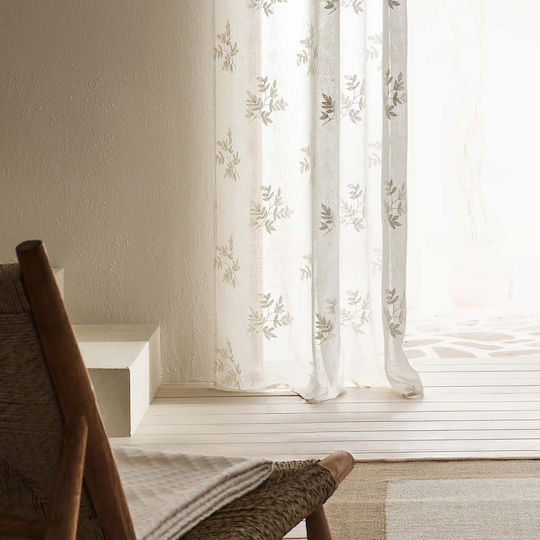 Gofis Home Grommet Curtain Leaf White 140x280cm