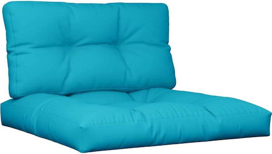 vidaXL Waterproof Bench Cushion for Palette with Backrest Turquoise 2 Pieces 80x80cm