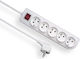 Elgotech Power Strip 5 Positions with Switch and Cable 5m
