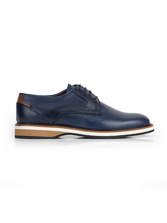 Vikato Men's Leather Casual Shoes Blue