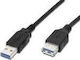 PremiumCord Regular USB 3.0 Cablu USB-C bărbătesc - USB-A female Negru 2m (ku3paa2bk)