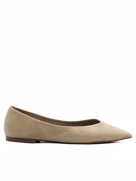 Corina Synthetic Leather Ballerinas Beige