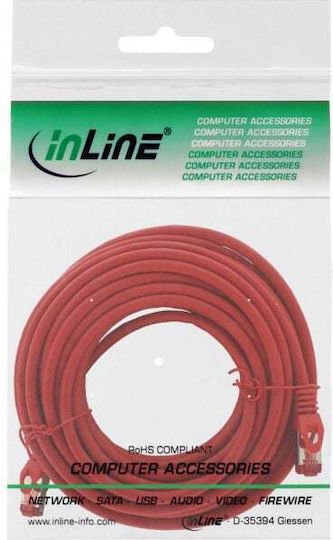 Intos Electronic S/FTP Cat.6 (Gigabit) Καλώδιο Δικτύου Ethernet 7.5m Κόκκινο