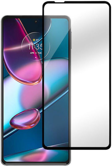 eSTUFF Adeziv complet Full Face Tempered Glass Negru (Motorola Edge 30 Pro)